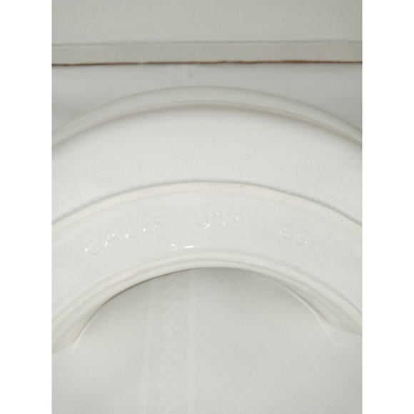 Vintage California Pottery Green Lazy Susan 3 Compartment with Dip Dish & Lid - Picture 7 of 7